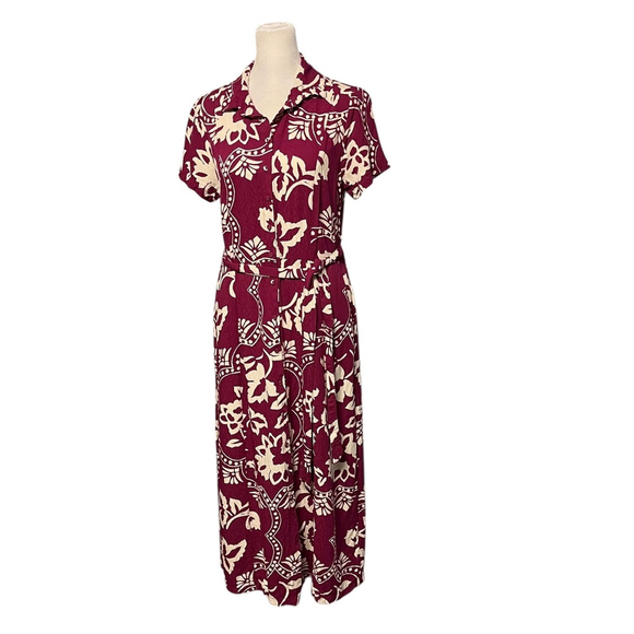 Fat Face Aster Wallpaper Button Front Floral Midi Dress Size 6 - Picture 3 of 8